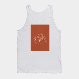 Boho, Terracotta, Line Art, Botanical Tank Top